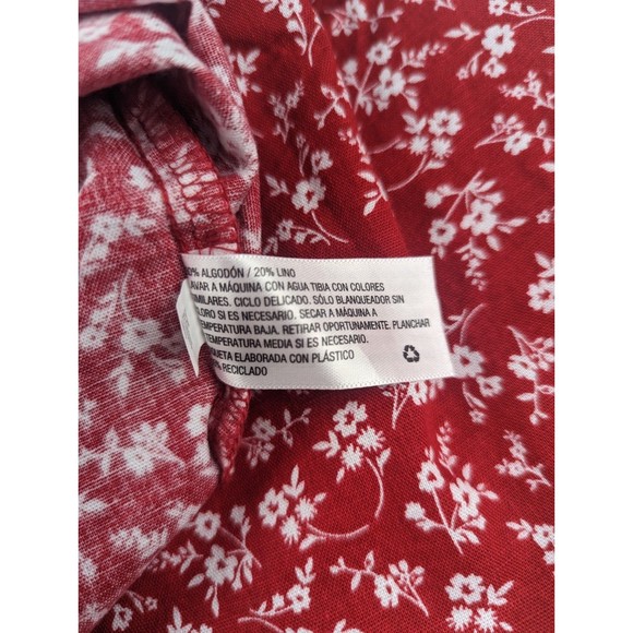 Wild Fable Women's Smocked Dress Sz Medium Red Floral Adjustable Strap NWT - Picture 8 of 10